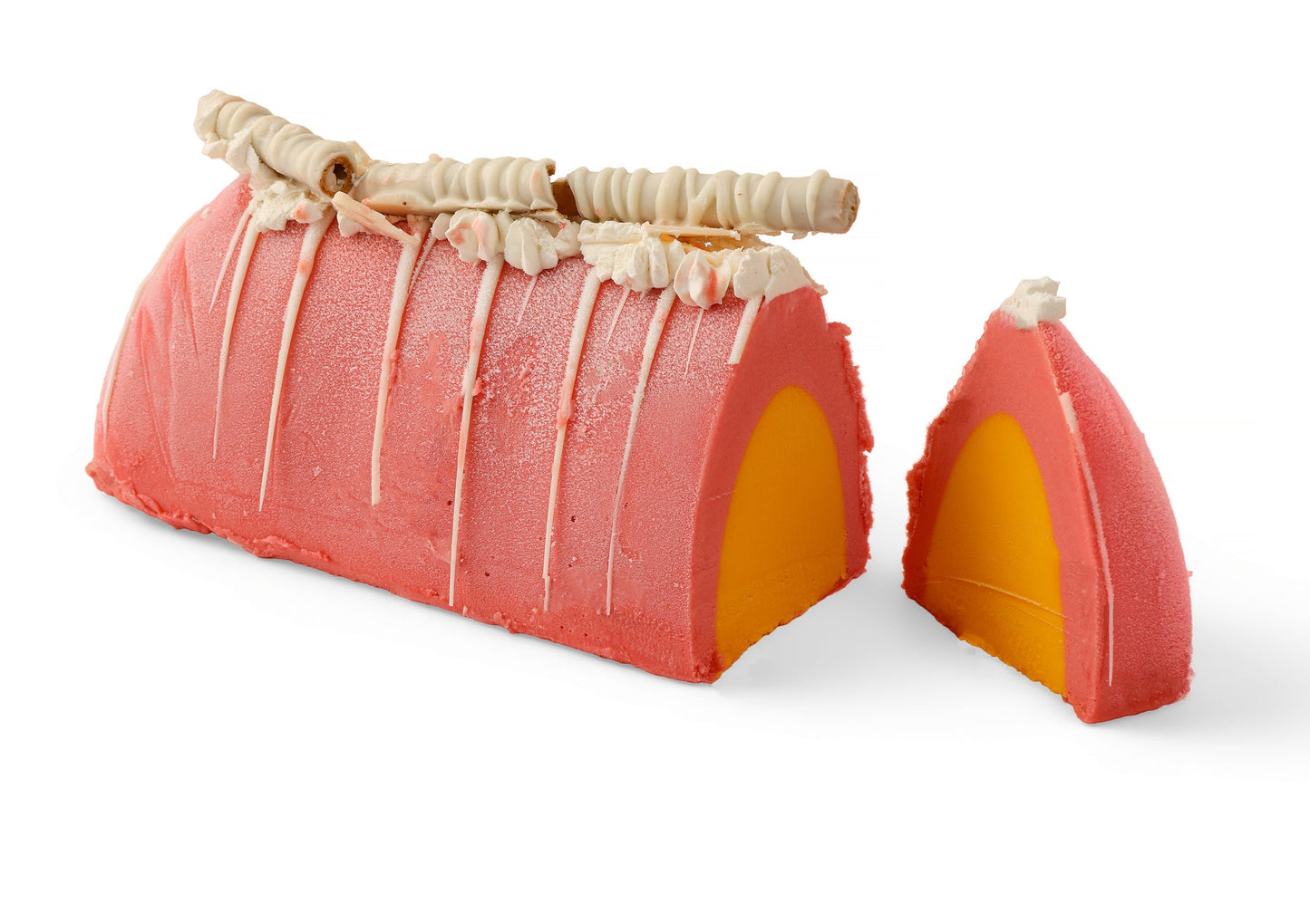 Strawberry and Mango Sorbet Log