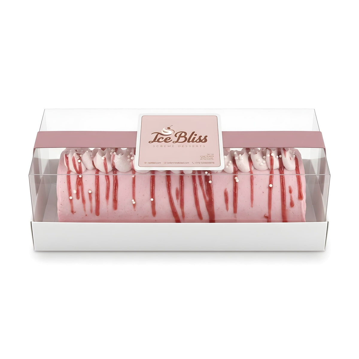 Strawberry and Vanilla Ice Cream Log